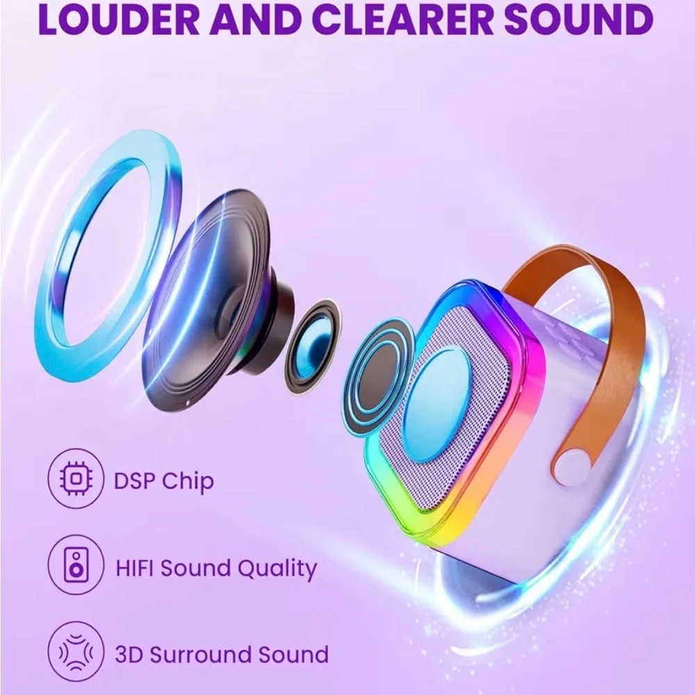 Pink Mini Wireless Karaoke Machine Perfect for Easter Baskets